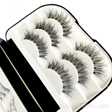 Approvisionnement direct d&#39;usine 3 paires de marques privées False Eyelashes / Fales lashes Vente en gros Cheap Eyelashes 3D cils de vison